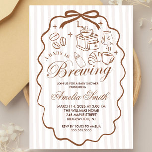 Eenvoudige Baby Is Brouwen Doodle Coffee Baby Show Kaart
