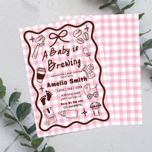 Eenvoudige Baby Is Brouwende Doodle Coffee Baby Sh Kaart