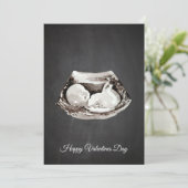 Eenvoudige Baby komt met een fijne Valentijnsdag c Feestdagenkaart (Staand voorkant)