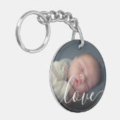 Eenvoudige Baby Photo Love Script Sleutelhanger (Voorkant Links)