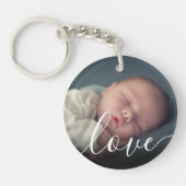 Eenvoudige Baby Photo Love Script Sleutelhanger (Voorkant)