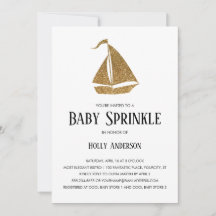 Eenvoudige Baby-prinkle Faux Gold Glitter Sailboot