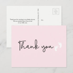 Eenvoudige Baby shower baby roze Briefkaart
