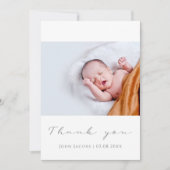 Eenvoudige baby shower foto bedankkaart (Voorkant)