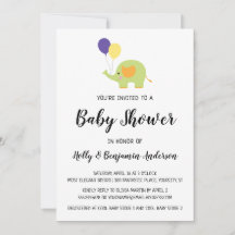 Eenvoudige baby shower olifant met ballonnen