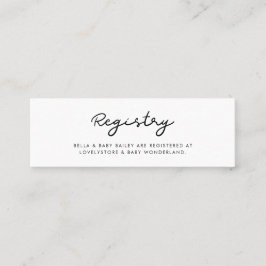 Eenvoudige Baby shower registerkaart Mini Visitekaartje