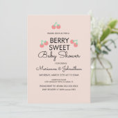 Eenvoudige Baby shower van kersen — roze Kaart (Staand voorkant)