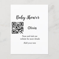 Eenvoudige baby shower website barcode QR voeg naa