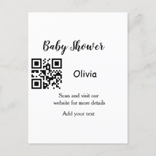 Eenvoudige baby shower website barcode QR voeg naa Briefkaart