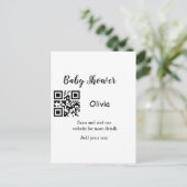 Eenvoudige baby shower website barcode QR voeg naa Briefkaart (Staand voorkant)