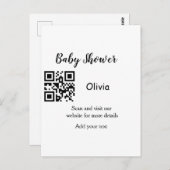Eenvoudige baby shower website barcode QR voeg naa Briefkaart (Voorkant / Achterkant)