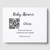 Eenvoudige baby shower website barcode QR voeg naa Gastenboek (Achterkant)