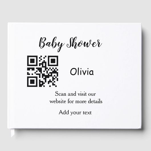 Eenvoudige baby shower website barcode QR voeg naa Gastenboek (Voorkant)