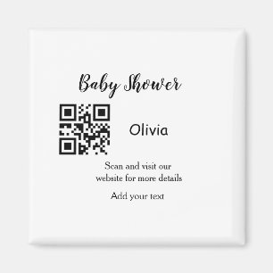 Eenvoudige baby shower website barcode QR voeg naa Magneet