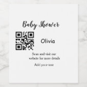 Eenvoudige baby shower website barcode QR voeg naa Wijn Etiket (Enkel label)