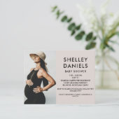 Eenvoudige Baby ShowerFotoroze Uitnodiging Briefkaart (Staand voorkant)