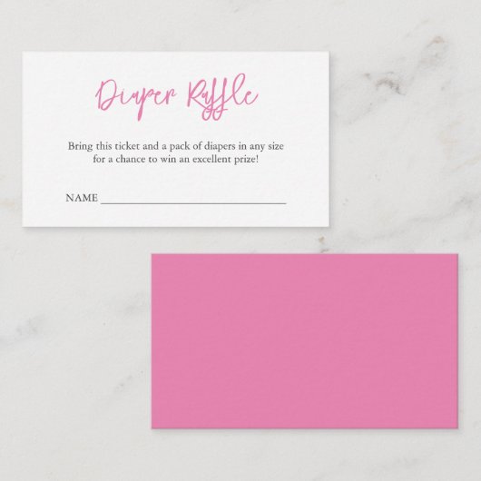 Eenvoudige Baby showers luier Raffle behuizing Informatiekaartje (Voorkant / Achterkant)