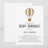 Eenvoudige Baby Sprinkle Gold Glitter Hot Air ball Kaart (Voorkant / Achterkant)