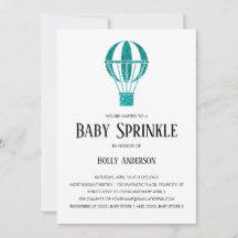 Eenvoudige Baby Sprinkle Turquoise Glitter Heet Lu