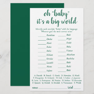 Eenvoudige Baby wereldwijd Green Quiz Kaart