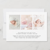 Eenvoudige babyfoto hallo geboorte aankondiging (Achterkant)