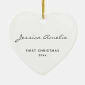 Eenvoudige baby's Eerste Kerstmis 2020 Persoonlijk Keramisch Ornament (Voorkant)