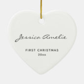 Eenvoudige baby's Eerste Kerstmis 2020 Persoonlijk Keramisch Ornament (Achterkant)