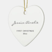 Eenvoudige baby's Eerste Kerstmis 2020 Persoonlijk Keramisch Ornament (Links)