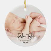 Eenvoudige baby's eerste Kerstmis Keramisch Ornament (Achterkant)