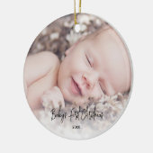 Eenvoudige baby's eerste Kerstmis Keramisch Ornament (Links)