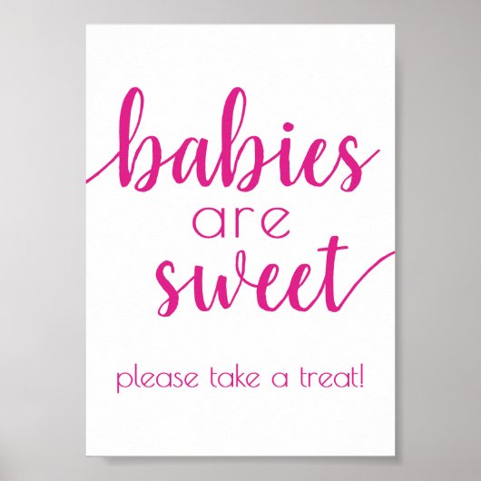 Eenvoudige baby's zijn zoet | Hot roze douche teke Poster (Voorkant)