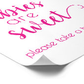 Eenvoudige baby's zijn zoet | Hot roze douche teke Poster (Hoek)