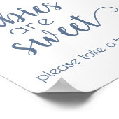 Eenvoudige baby's zijn zoet | Stoffig blauw douche Poster (Hoek)