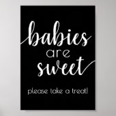 Eenvoudige baby's zijn zoet | Zwart Script doucheb Poster (Voorkant)