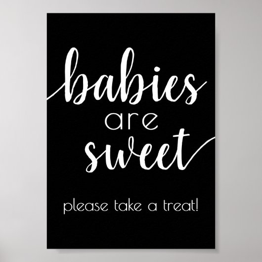 Eenvoudige baby's zijn zoet | Zwart Script doucheb Poster (Voorkant)