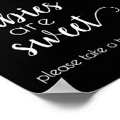 Eenvoudige baby's zijn zoet | Zwart Script doucheb Poster (Hoek)