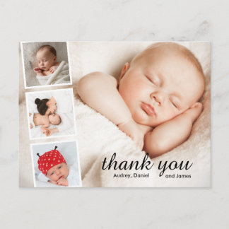 Eenvoudige babyshower dankkaartjes briefkaart