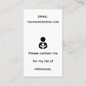 Eenvoudige babysitter Visitekaartjes (Achterkant)