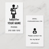 Eenvoudige babysitter Visitekaartjes (Voorkant / Achterkant)