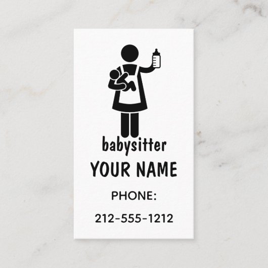 Eenvoudige babysitter Visitekaartjes (Voorkant)