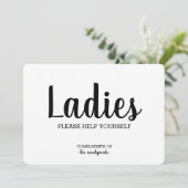 Eenvoudige badkamermand Sign-Ladies Kaart (Staand voorkant)