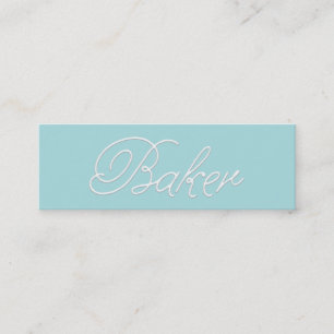 Eenvoudige 'Bakery White Iking Typography' Mini Visitekaartje