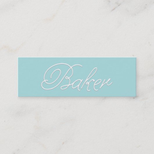 Eenvoudige 'Bakery White Iking Typography' Mini Visitekaartje (Voorkant)