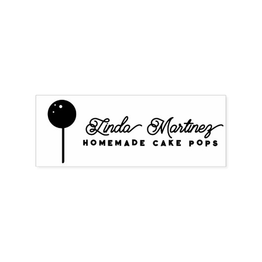 Eenvoudige Bakkerij Cake Pop Bakker Thuis Script   Rubberstempel (Afrduk)