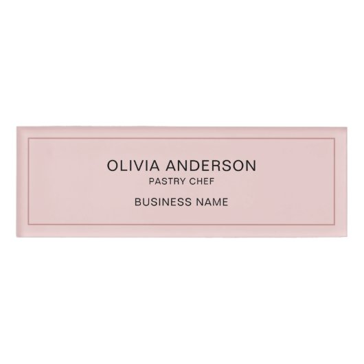 Eenvoudige Bakkerij Roze Zakelijk Magnetisch Naambadge (Voorkant)