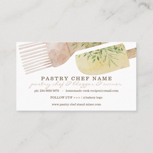 Eenvoudige bakkerij voor banketbakkerij voor banke visitekaartje (Achterkant)