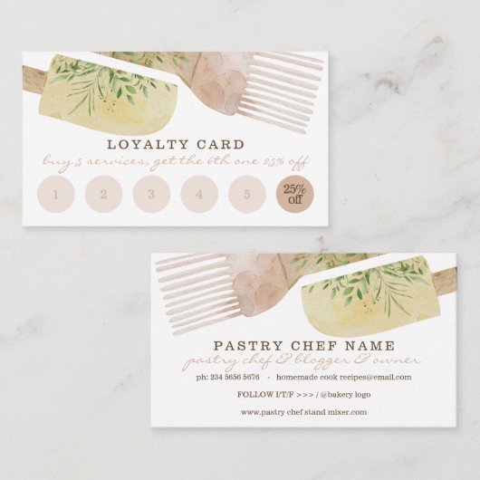 Eenvoudige bakkerij voor banketbakkerij voor banke visitekaartje (Voorkant / Achterkant)