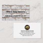 Eenvoudige bakstenen wandbouwer visitekaartje (Voorkant / Achterkant)