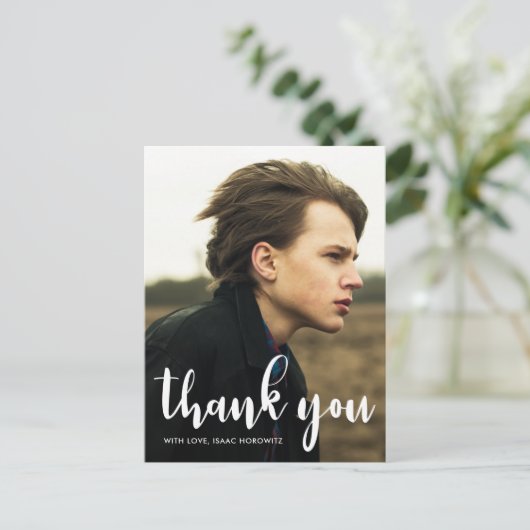 Eenvoudige balk Mitzvah Dank je ster van David Fot Briefkaart (Staand voorkant)