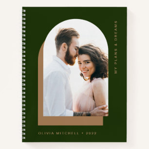 Eenvoudige balk   Modern Forest Green met foto Notitieboek